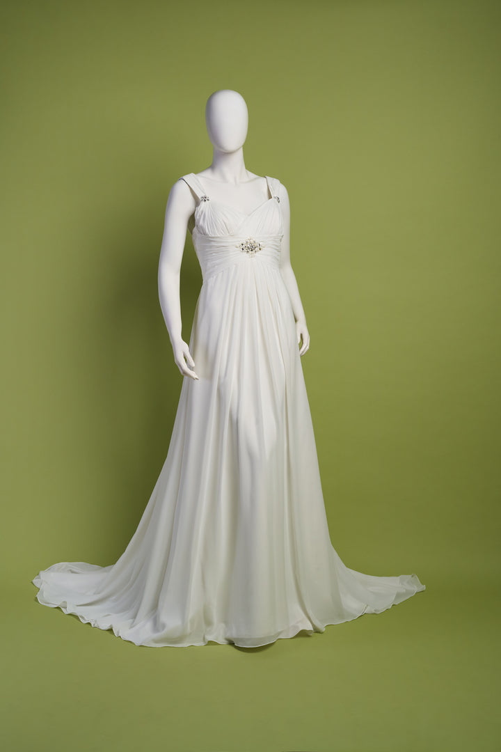 abito da sposa scivolato in chiffon